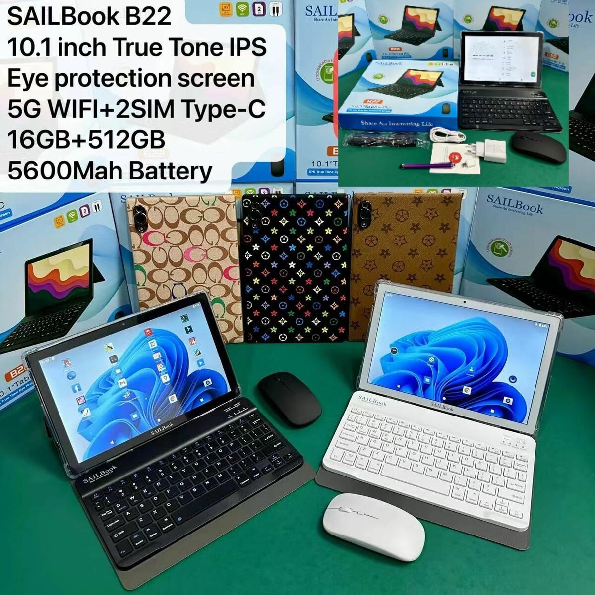 Tablet Smartphone 10.1" PC with Wireless keyboard and mouse