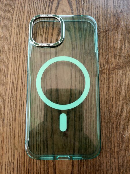 Transparent Green, with Fake Magsafe