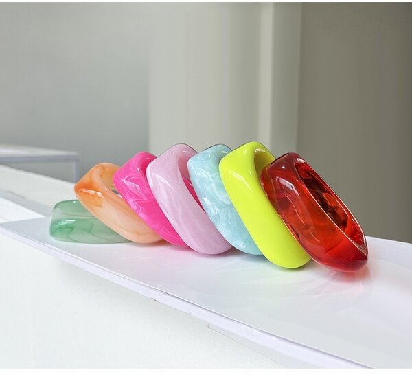 Chunky Marble Acrylic Bangles