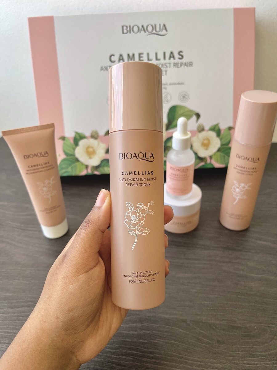 5 piece camellias anti-oxidation moist repair set