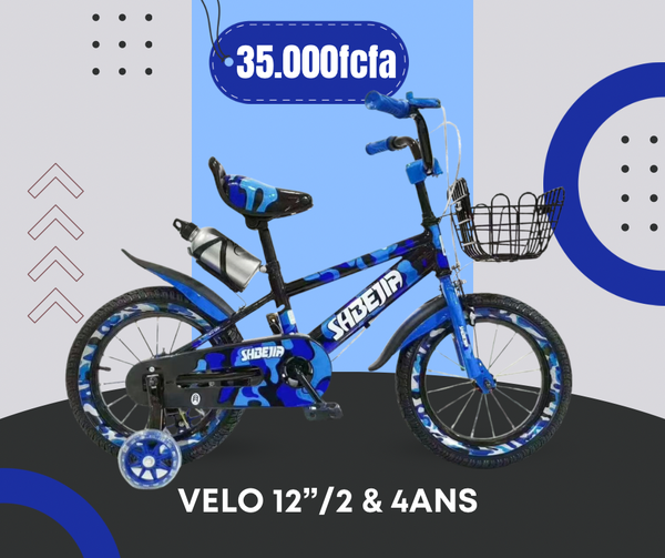 Vélo Enfant 12" Bleu