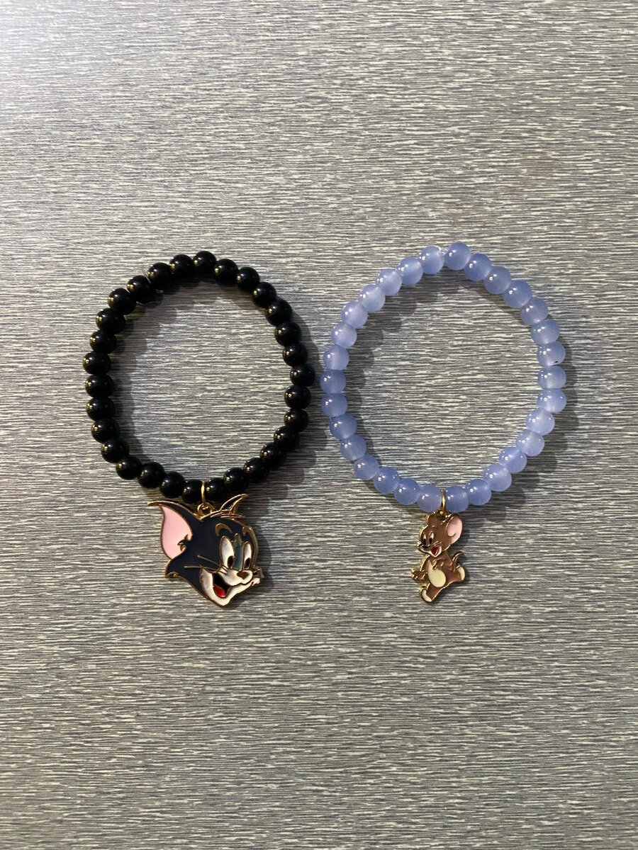Tom and jerry Beaded charm bracelet