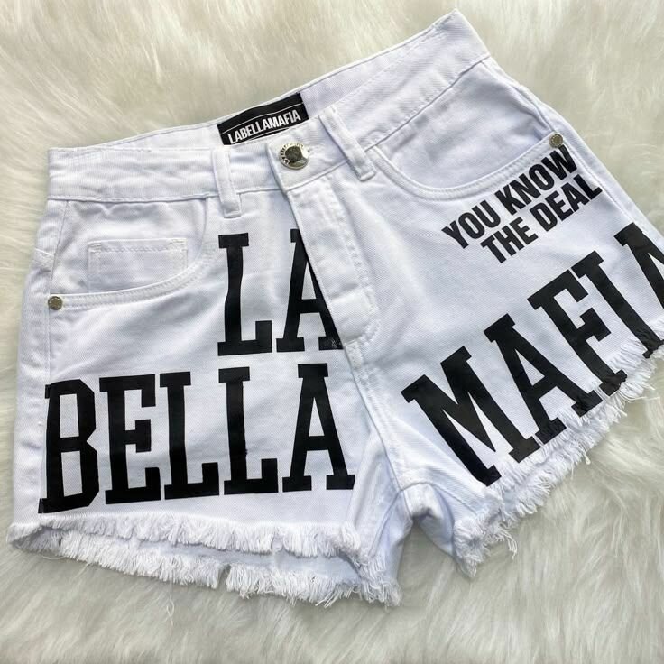 Shorts en jean imprimé tendance