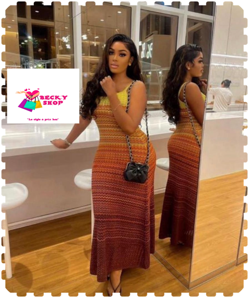 Robe maxi crochet dégradé