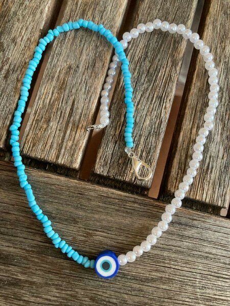 Collier Perles Fleurs