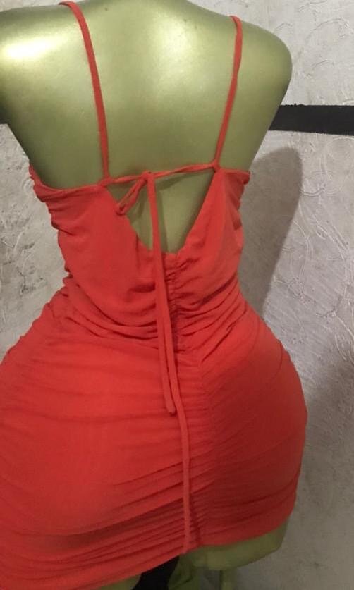 Robe moulante sexy orange