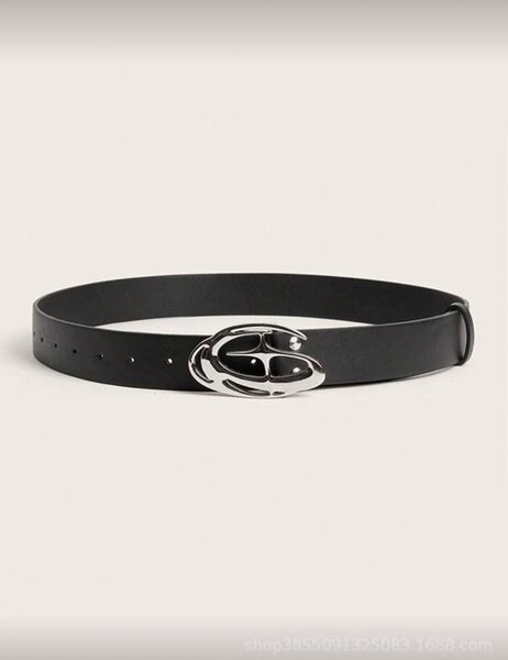 Ceinture cuir boucle argentée