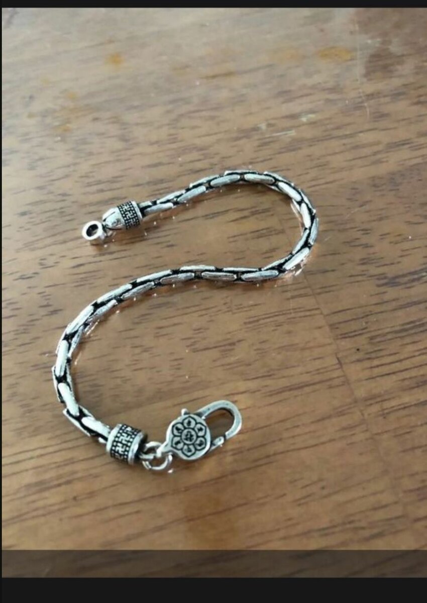 Стильный винтажный браслет серебро