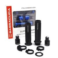 AKE - Universal BARRACUDA Aluminum Motorcycle Handle Bar Soft Grips CNC 7/8" 22mm - Black