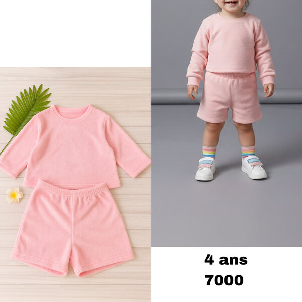 Ensemble rose douillet 4 ans