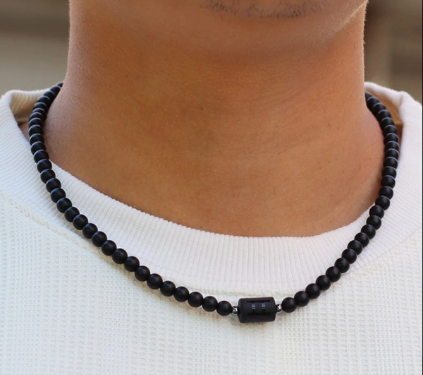 Collier homme en perle