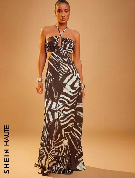 Robe longue zébrée