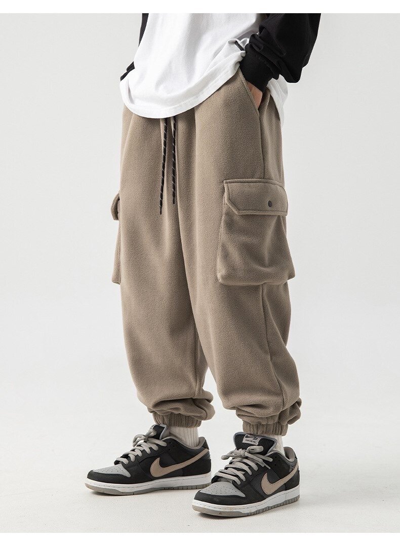 Повседневные штаны из флиса с большими карманами