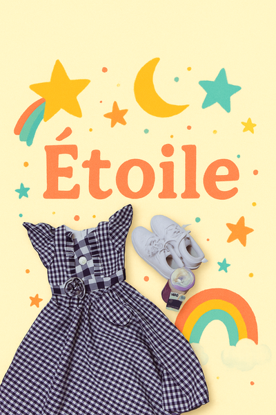 Robe à carreaux fille étoilée