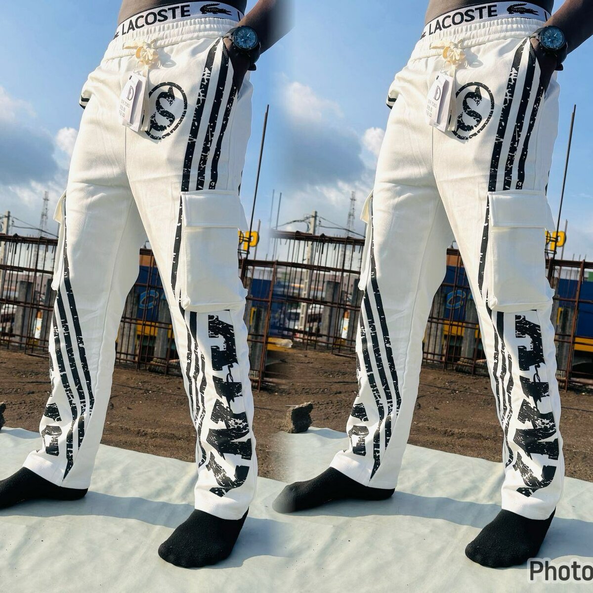 Pantalon cargo graphique homme