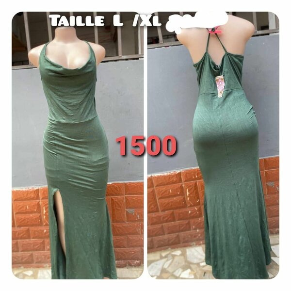 Robe longue élégante émeraude