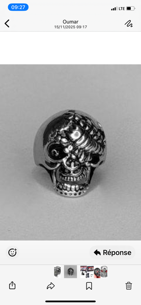 Bague Crâne Style Gothique