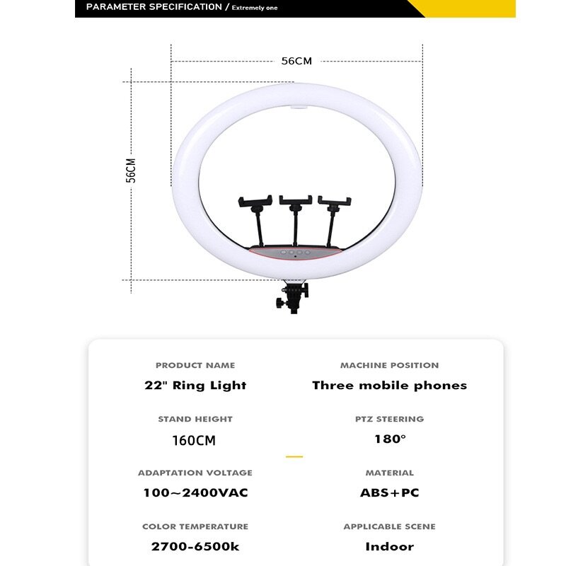 22inch Ringlight with Tripod Stand and Remote