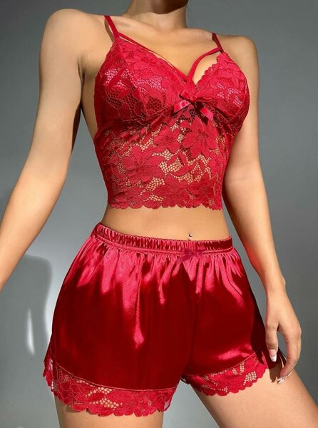 Ensemble Lingerie Rouge Dentelle