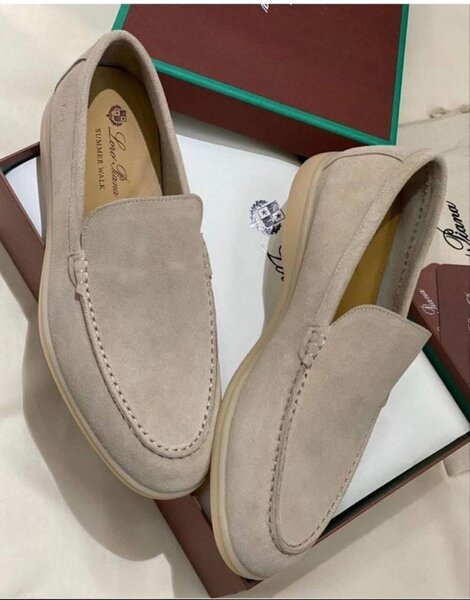 Mocassins en daim beige
