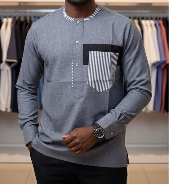 Chemise homme à col Mao