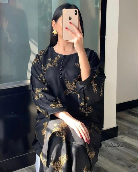 2 PC's women stiched printed linen suit