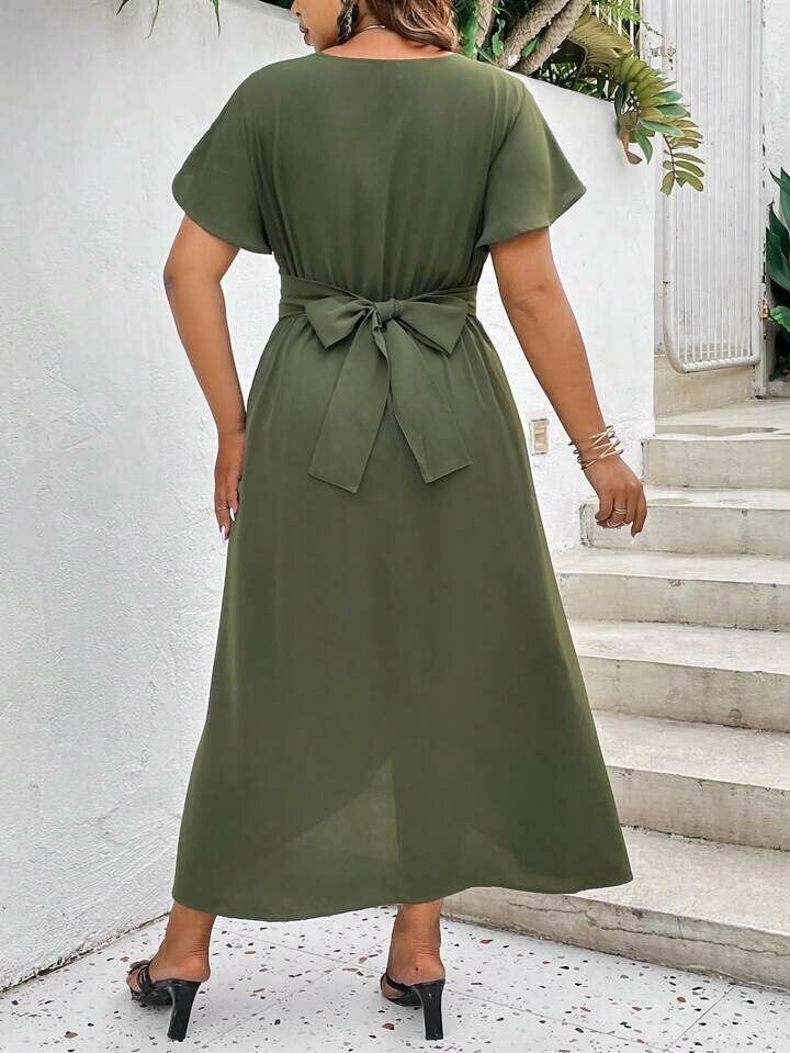Robe longue élégante verte