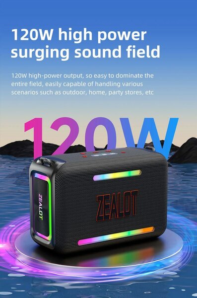 Enceinte Bluetooth ZEALOT 120W