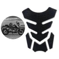 Motorcycle 3D Fuel Tank Pad Black Dotted with Silver / Blue Outline