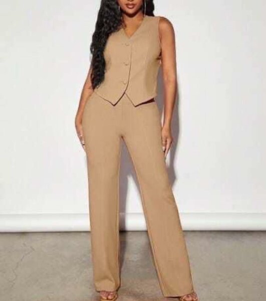 Costume double brun : pantalon + gilet 