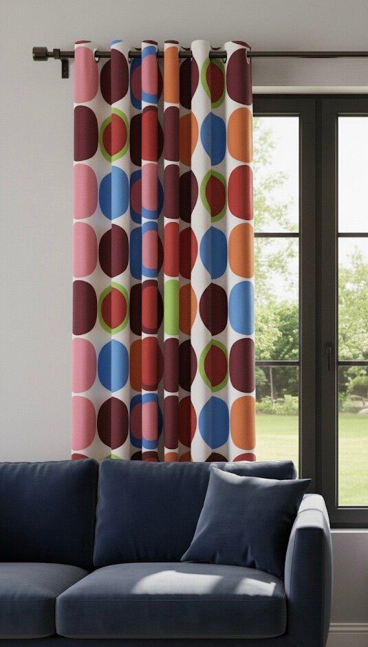 Rideaux à motifs colorés