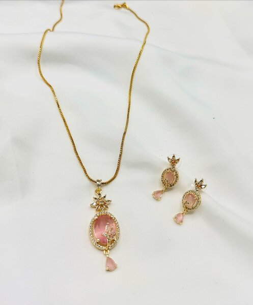 American Diamond 1 karat Pendant set