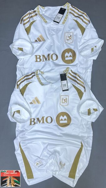 Maillot de football blanc or
