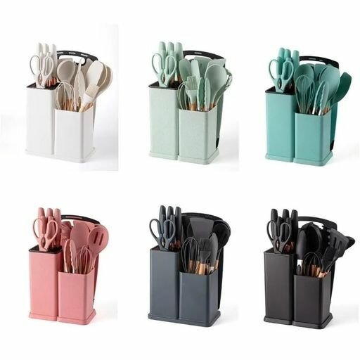 19 PIECE SILICONE COOKING LADLE AND KNIFE SET