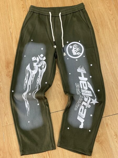 Pantalon streetwear vert foncé