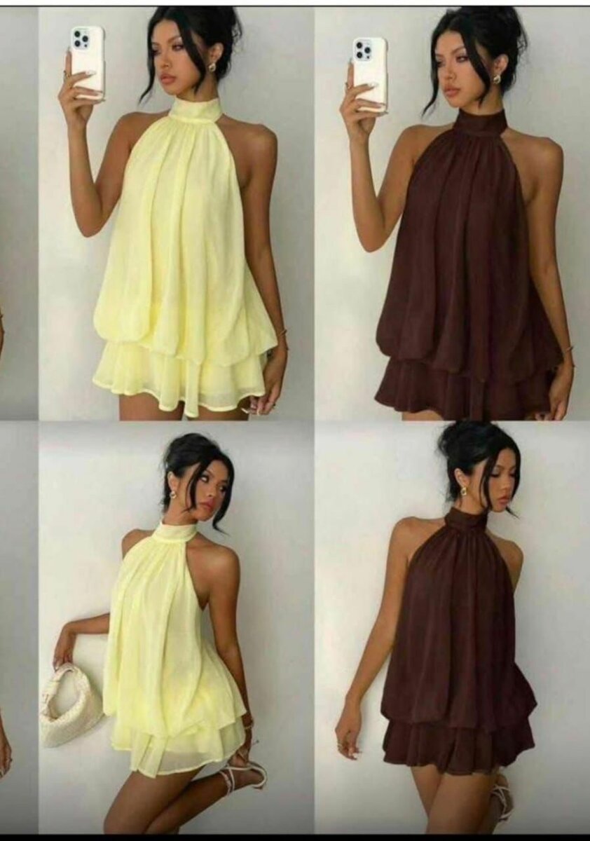 Robe courte à volants chic