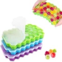 Silicone ice cube trays Honeycomb Ice Cube Trays with Removable Lids Silica Gel Ice Cube Mold Bpa Free Flexible Silicone Ice Molds for ice Chocolate Cocktail Candy Molds Chocolate Mold