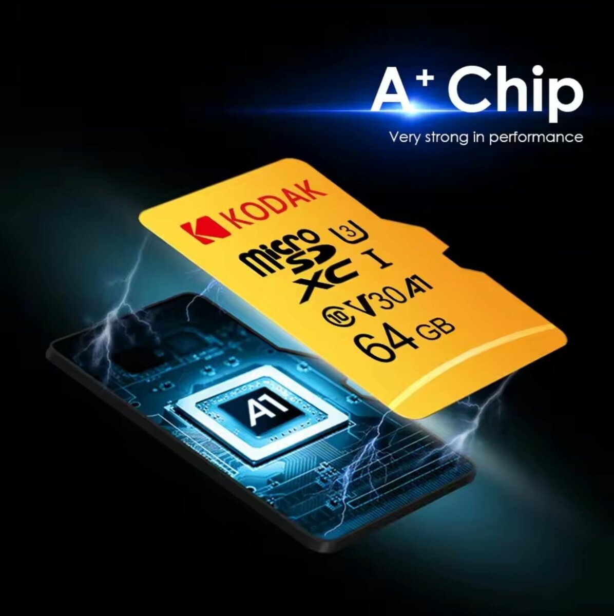 Kodak Micro Carte SD Carte Mémoire Classe 10 64GB U3 4K