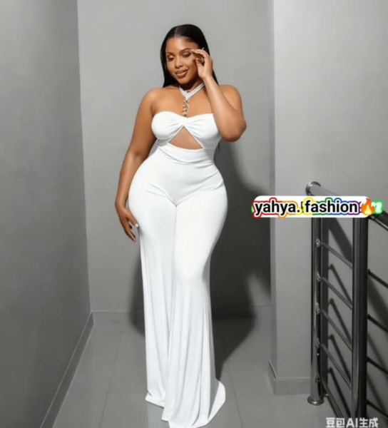 Combinaison longue blanche élégante pour femmes