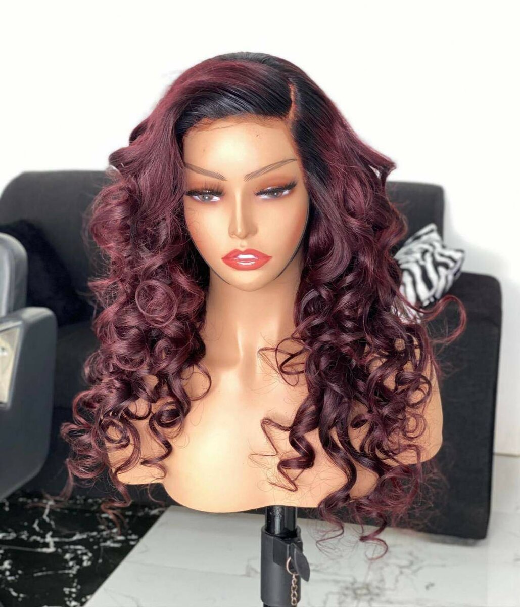 16 inches fringe wig(burgandy & black)