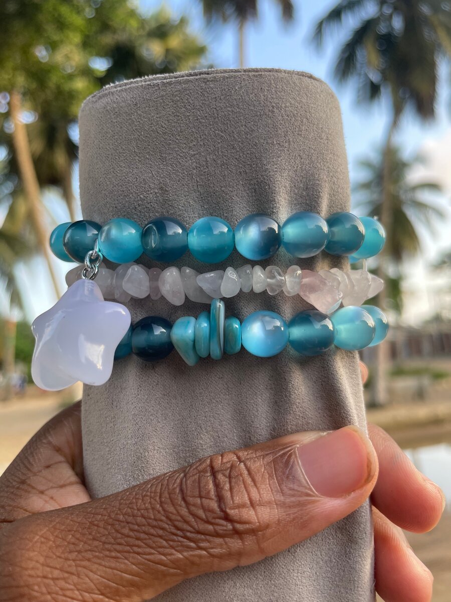 Bracelet en perle bleu