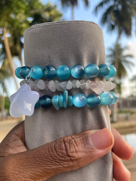 Bracelet en perle bleu