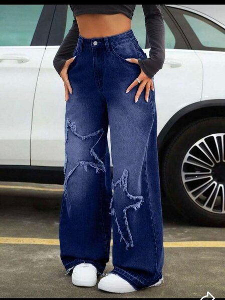 Jean évasé motif étoile