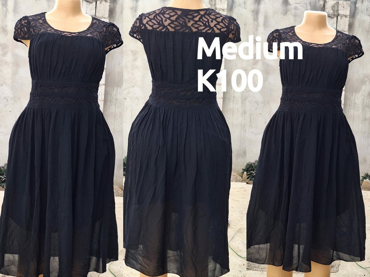 Beautiful and high-quality women's dress made of salaula silk black