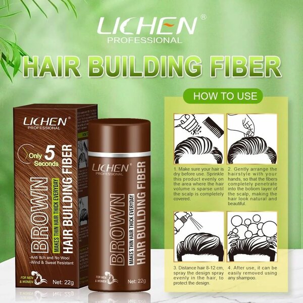Lichen Hair Building Fibers Brown|Fill In Fine or Thinning