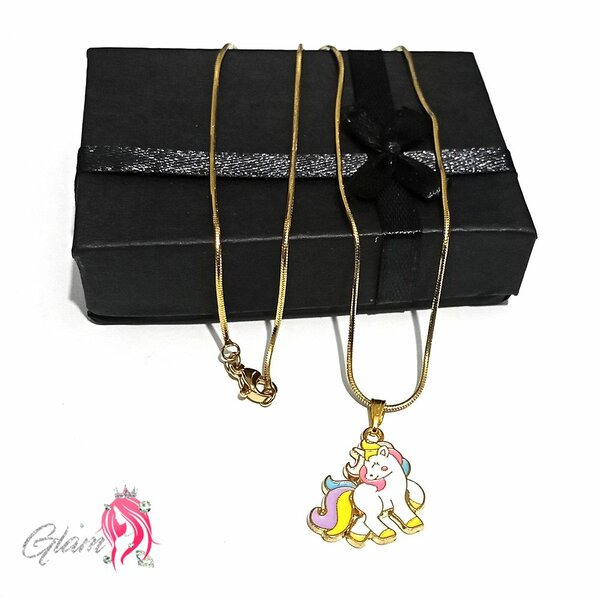 Cute Unicorn Necklace Gift Box