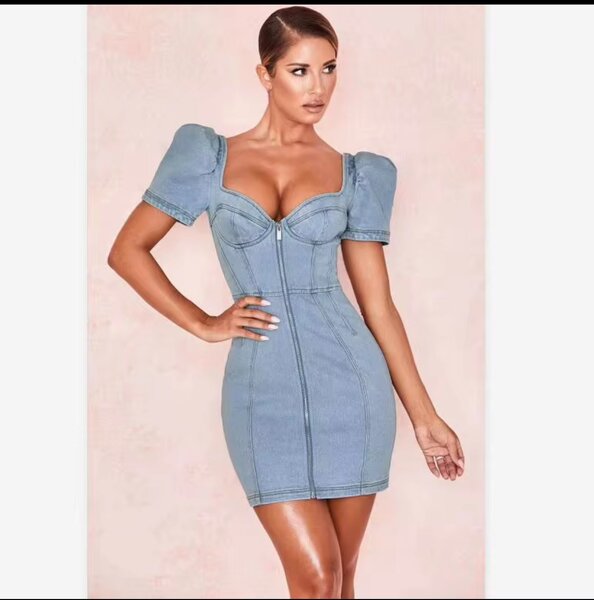 ROBES JEANS Noir à ceinture