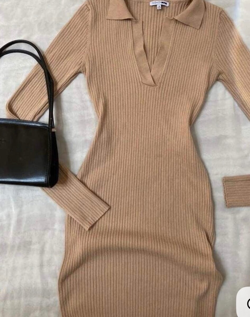 Robe pull côtelée élégante