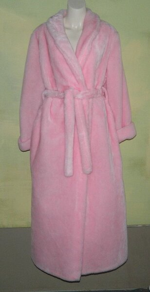 Peignoir en peluche rose