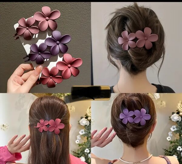 Pince à cheveux double fleur